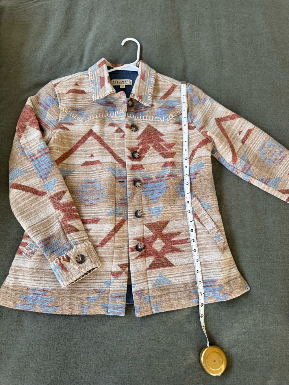 Idyllwind Beige, Rust & Light Blue Patterned Utility Jacket - Picture 5 of 10